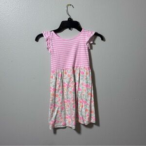 Bobbie Brooks Girls Spring‎ Dress Pink Stripes/Pink Floral Size M 7-8